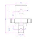 A158-35 5/8 inch Male Eye End to 35 mm Male Eye End Adapter