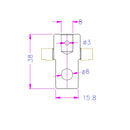 A158-8, 5/8 inch Male Eye End to 8 mm Female Eye End Adapter