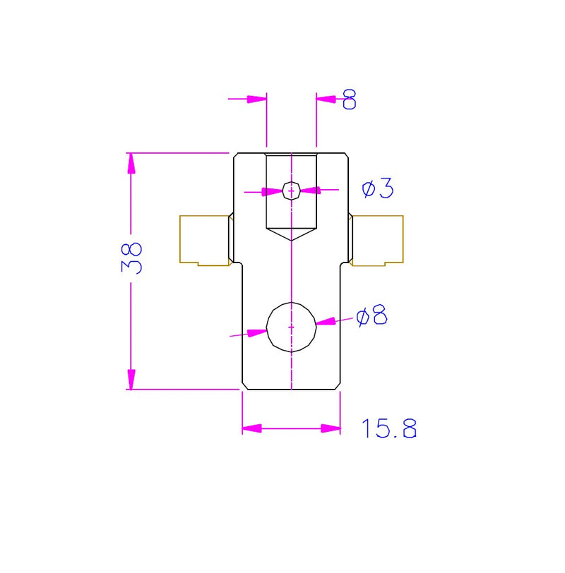 A158-8, 5/8 inch Male Eye End to 8 mm Female Eye End Adapter