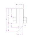 A158-M20, 5/8 Male Eye End to M20x1.5 Male Thread Adapter