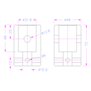 Eye End Adapter, 15.9 Female Eye End to 31.8 Female Eye End - A158-318