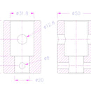 A318-20 1.25 inch Female Eye End to 20 mm Female Eye End Adapter