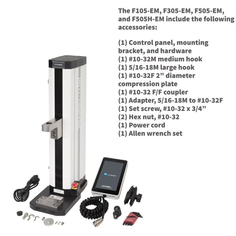 Mark-10 F105-EM, F305-EM, F505-EM, EasyMESUR Motorized Test Stands-JLW