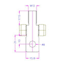 A158-M10, Grip Adapter 158 Male Eye End to M10x1.5 Thread