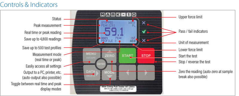 Mark-10 Motorized Wire Crimp Pull Tester WT-205M