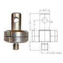 A12/6-5/16-18UNC, Eye End Adapter 12mm to 5-16-18UNC, Male Eye End to Thread Adapters, JLWForce