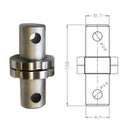 A31.7/12.7-31.7/12.7, Male 1.25" Eye End to Male 1.25" Eye End Adapter, Male Eye End to Male Eye End Adapters, JLWForce