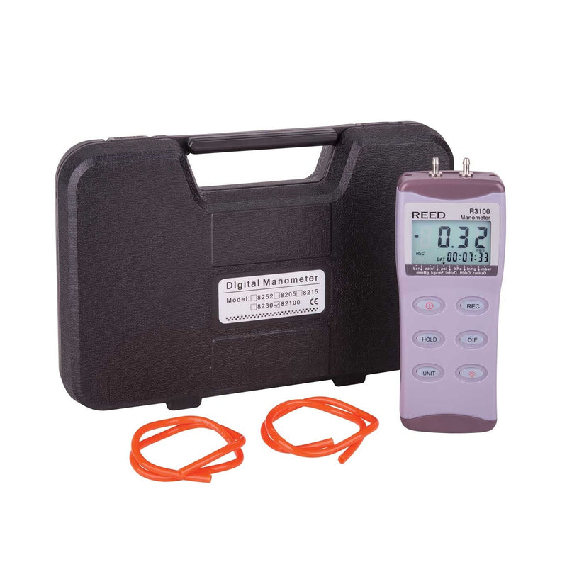 Reed Instruments R3100 Digital Manometer, Gauge / Differential, 100psi